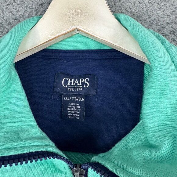 Chaps Sweater Mens 2XL Blue White Preppy Outdoor Fishing Camping Hiking‎ 1/4 Zip - Picture 4 of 13
